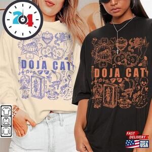 Doja Cat Doodle Art Shirt Lyric Albums Tattoo Tour Concert Unisex 1